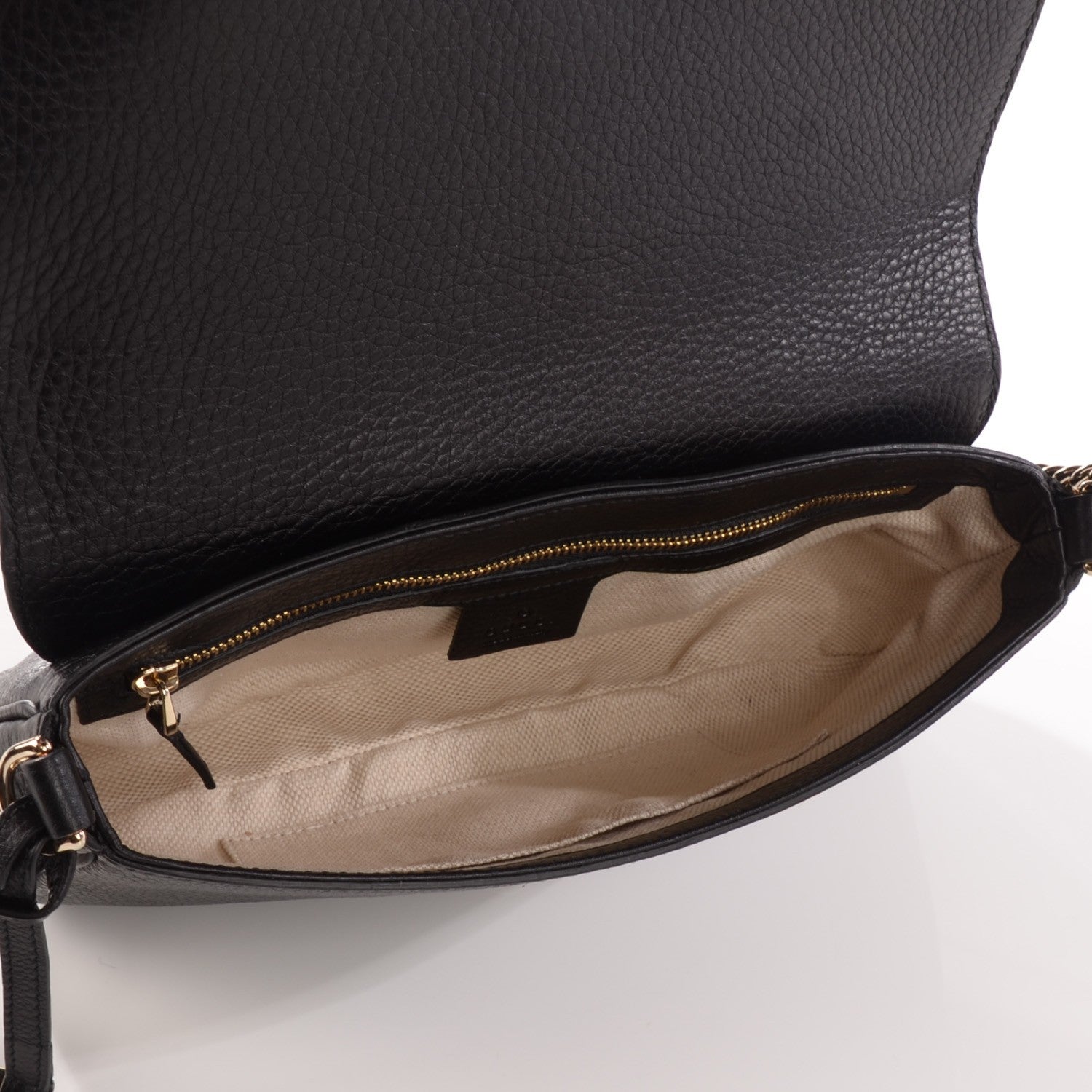 Gucci Pebbled Calfskin Medium Soho Flap Crossbody Black 7 of 7