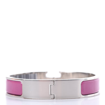Hermes Enamel Narrow Clic Clac H Bracelet PM Rose Azalee 3 of 5