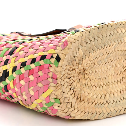 Loewe Raffia Basket Tote Bag Pink Multicolor 8 of 9