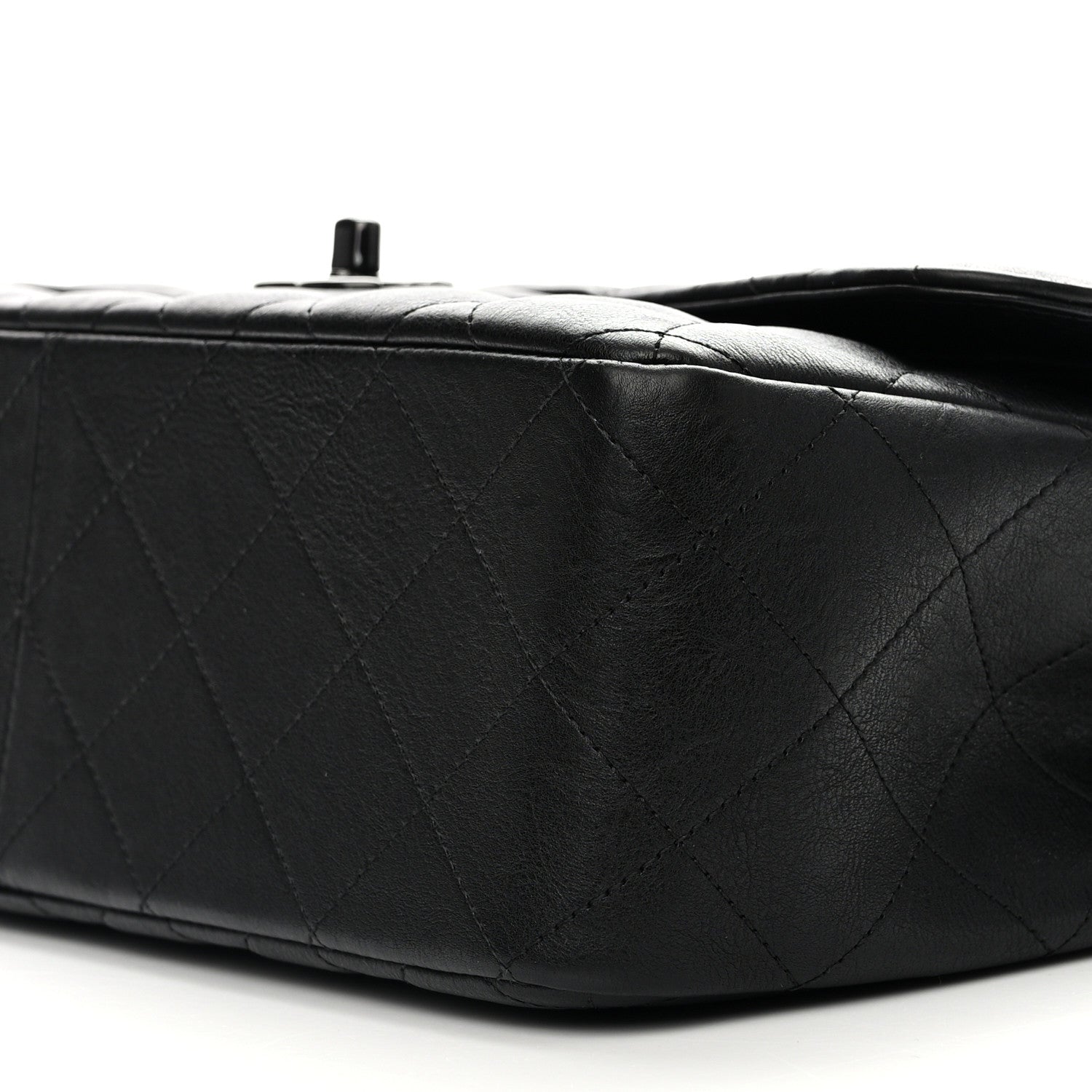Chanel Crumpled Calfskin Quilted Jumbo Double Flap So Black 10 of 11