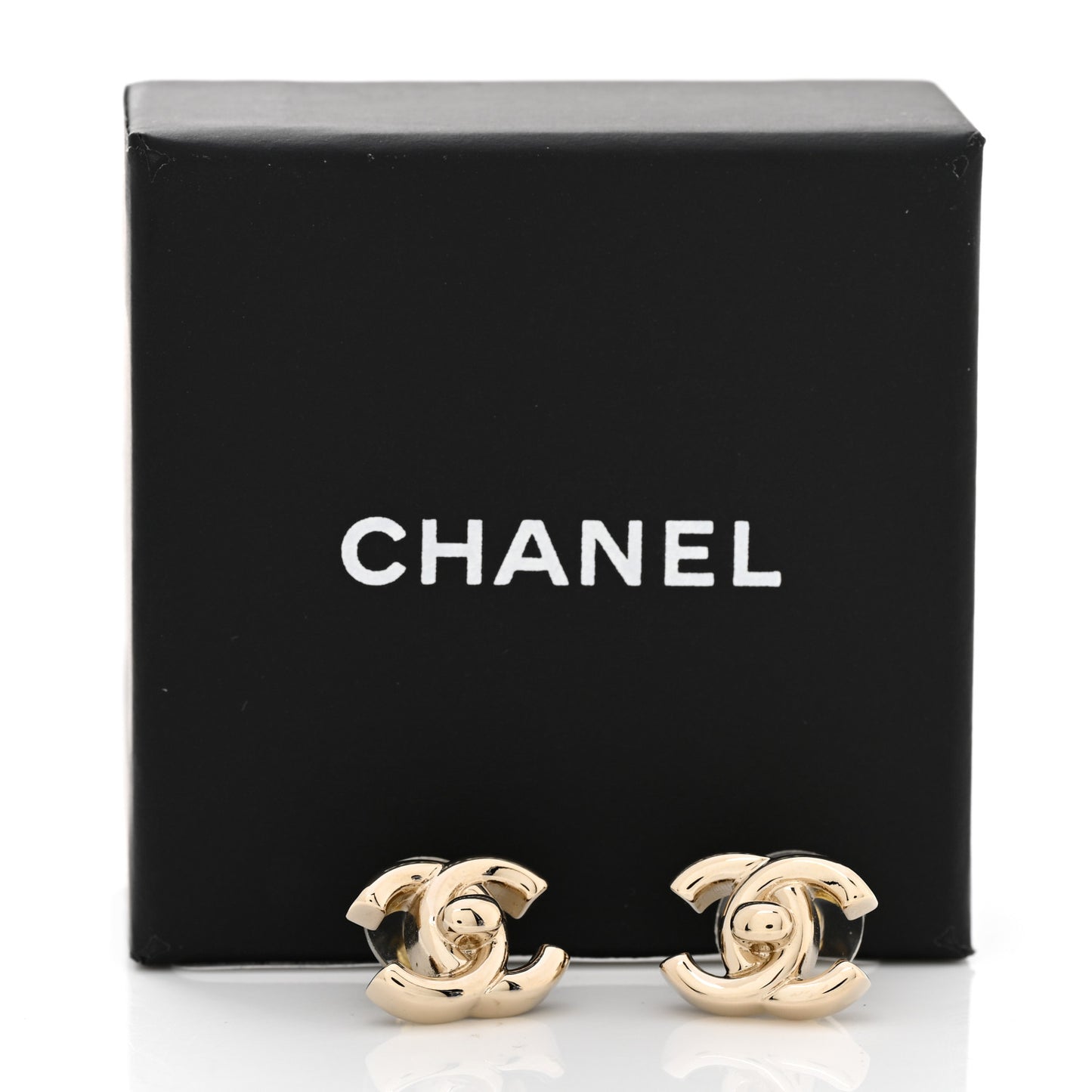 Metal CC Turnlock Earrings Gold