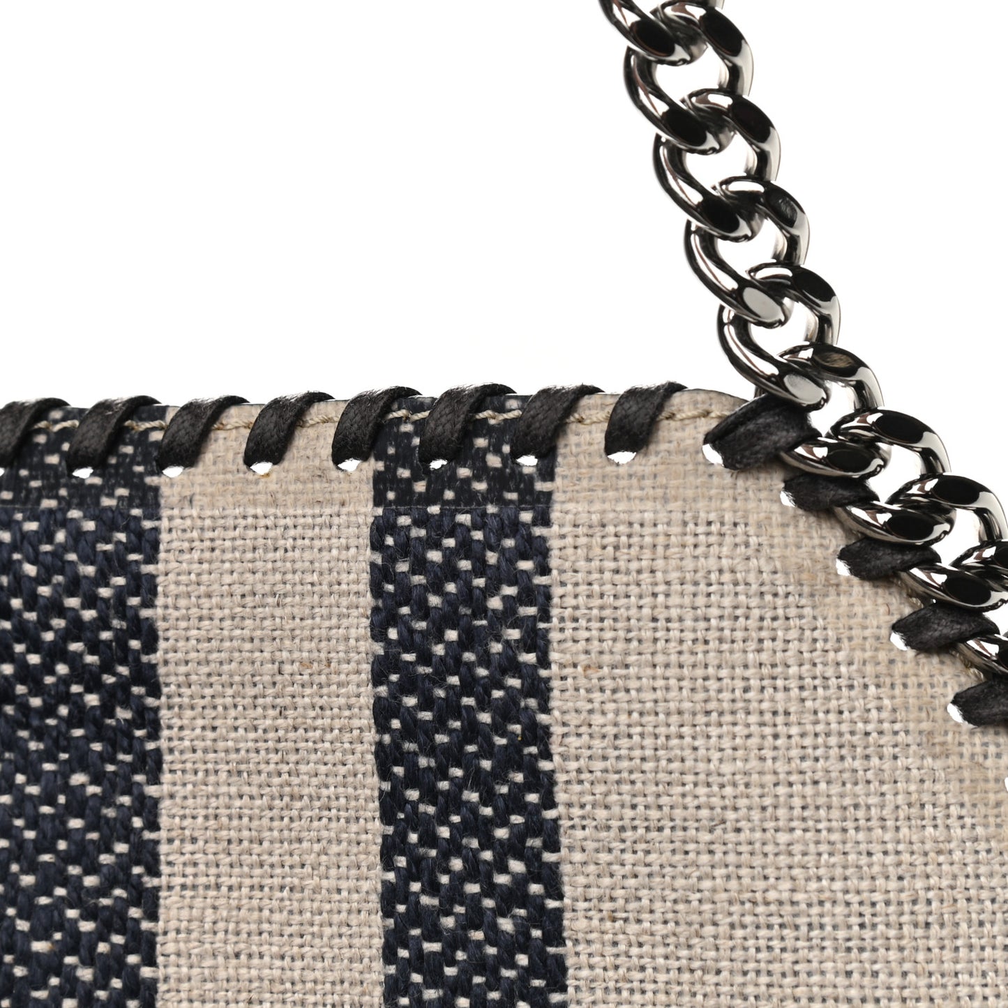 Canvas Striped Falabella Reversible Tote Navy