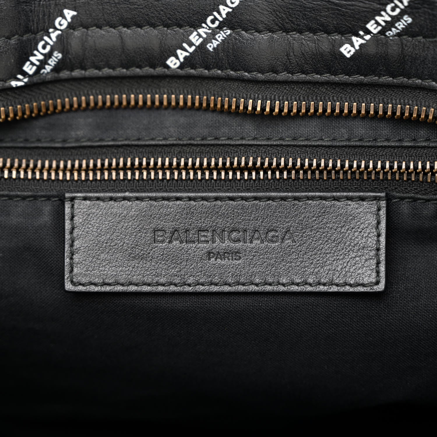 Balenciaga Veau Allover Logo Classic Hardware City Black White 6 of 11