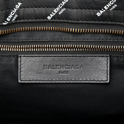 Balenciaga Veau Allover Logo Classic Hardware City Black White 6 of 11