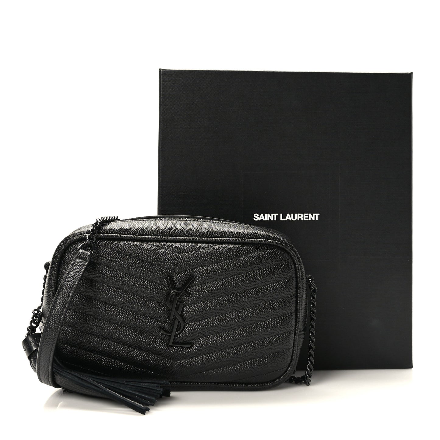 Grain De Poudre Matelasse Monochrome Monogram Mini Lou Camera Bag Black