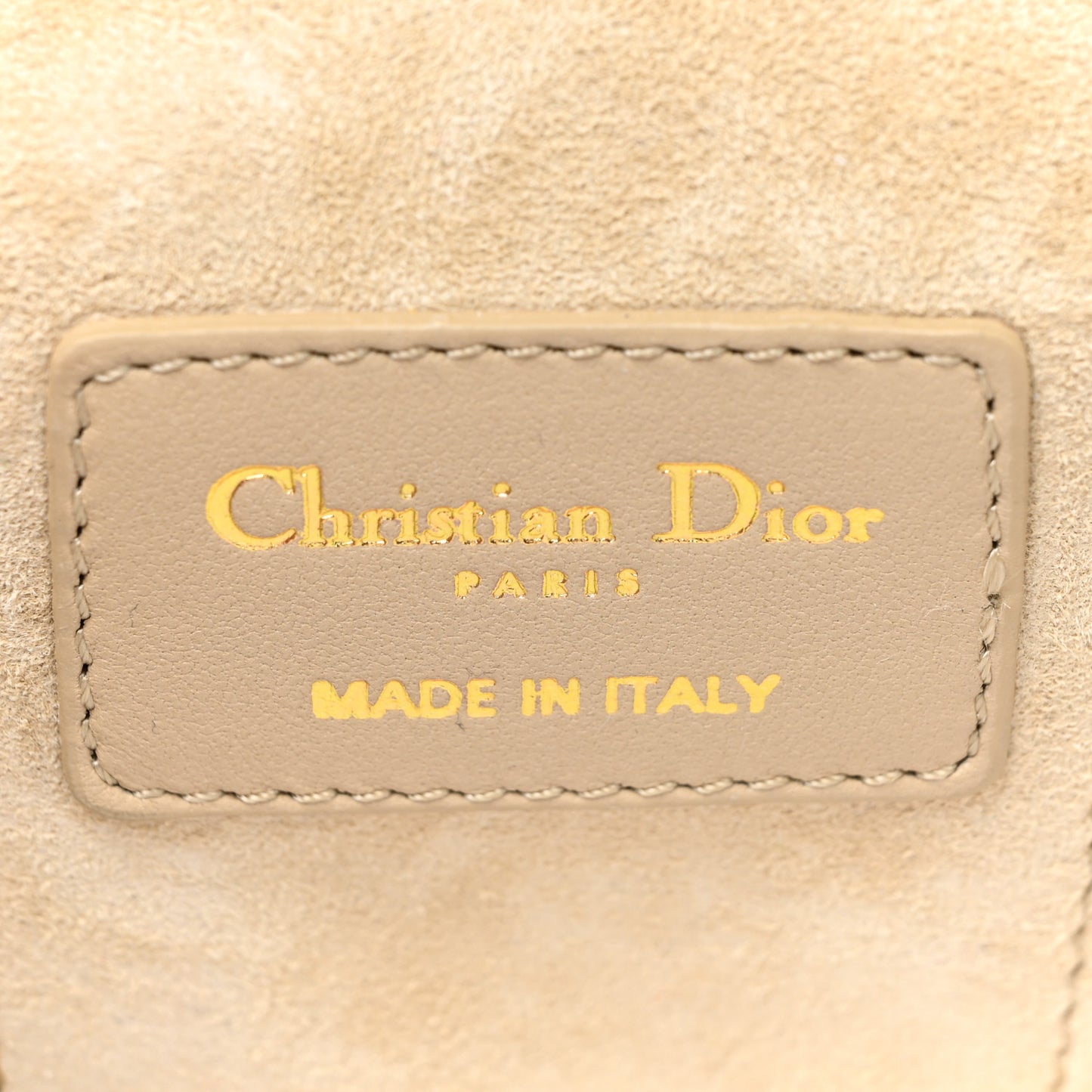 Lambskin Cannage Micro Lady Dior Vanity Case Beige