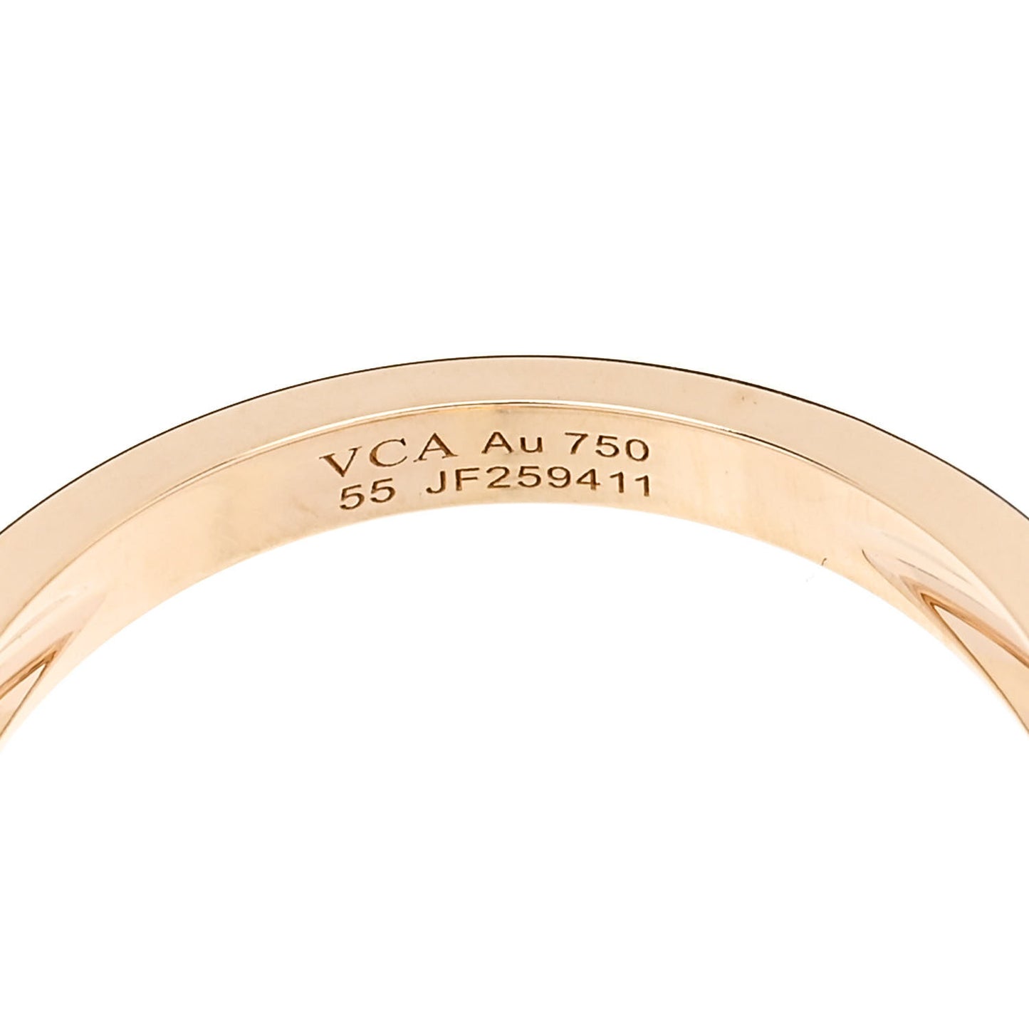 18K Yellow Gold Guilloche Vintage Alhambra Ring 55 7.25
