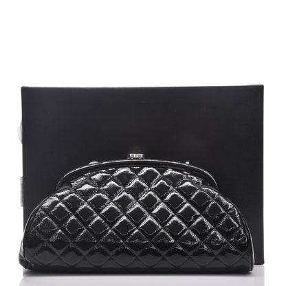 Chanel Distressed Patent Quilted Timeless Clutch Black 8 of 8