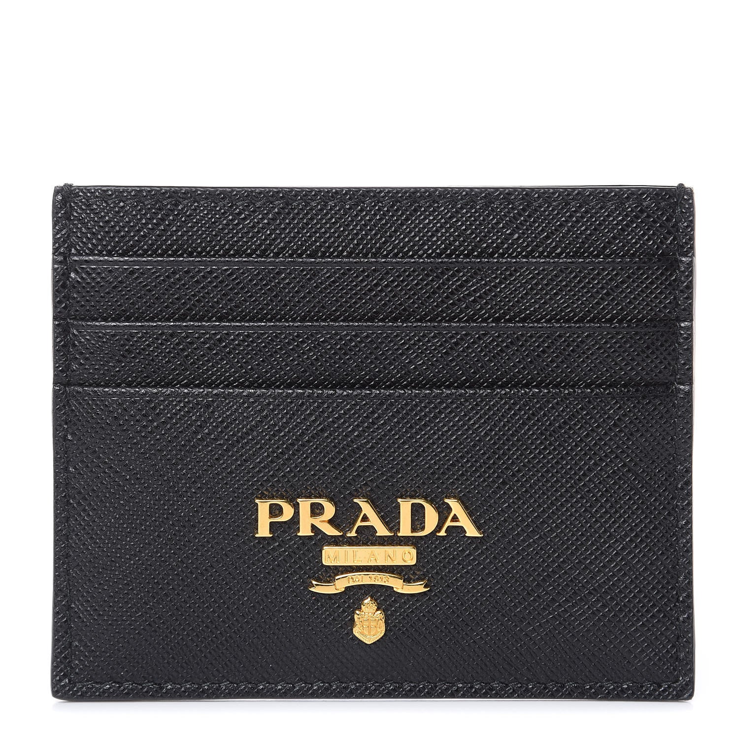 Prada Saffiano Metal Card Holder Black 1 of 7