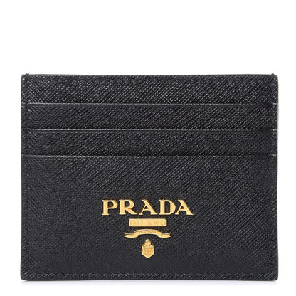 Prada Saffiano Metal Card Holder Black 1 of 7