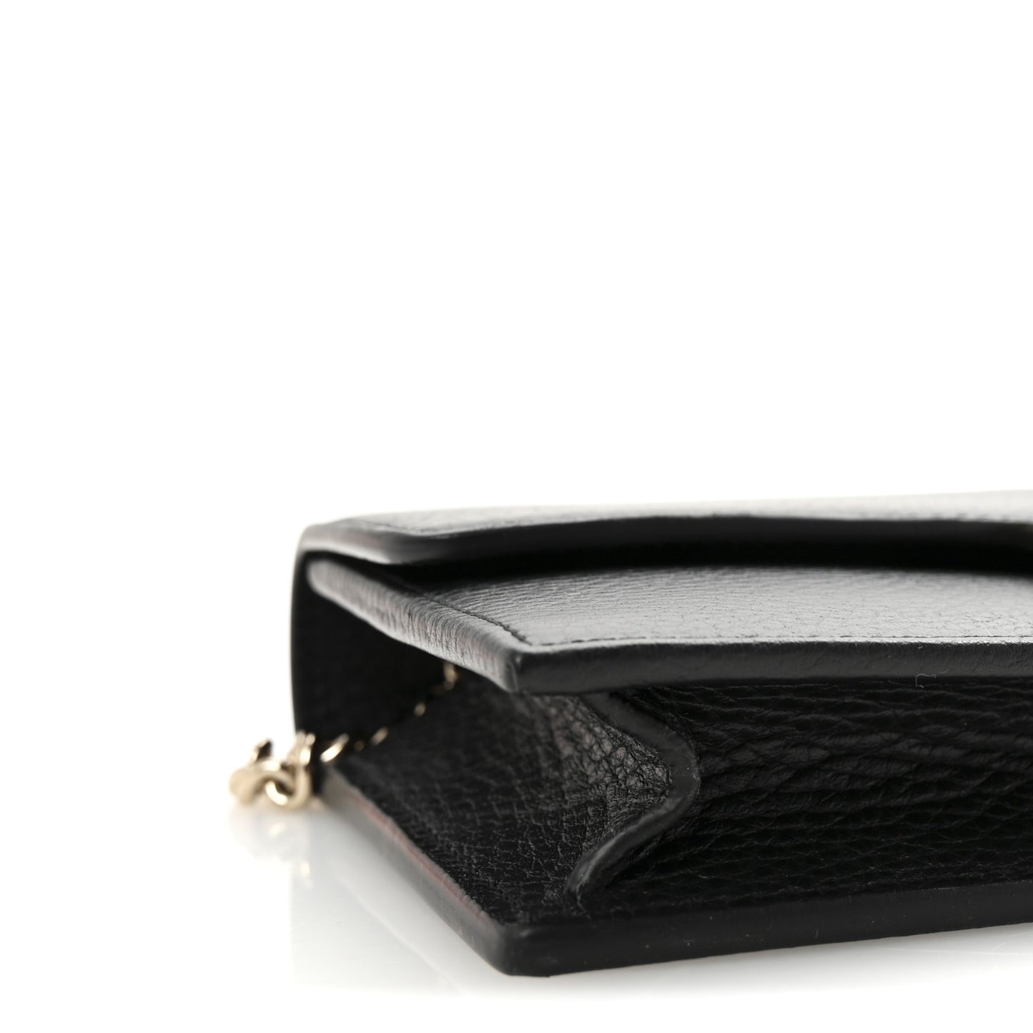Dollar Calfskin Interlocking G Chain Wallet Black