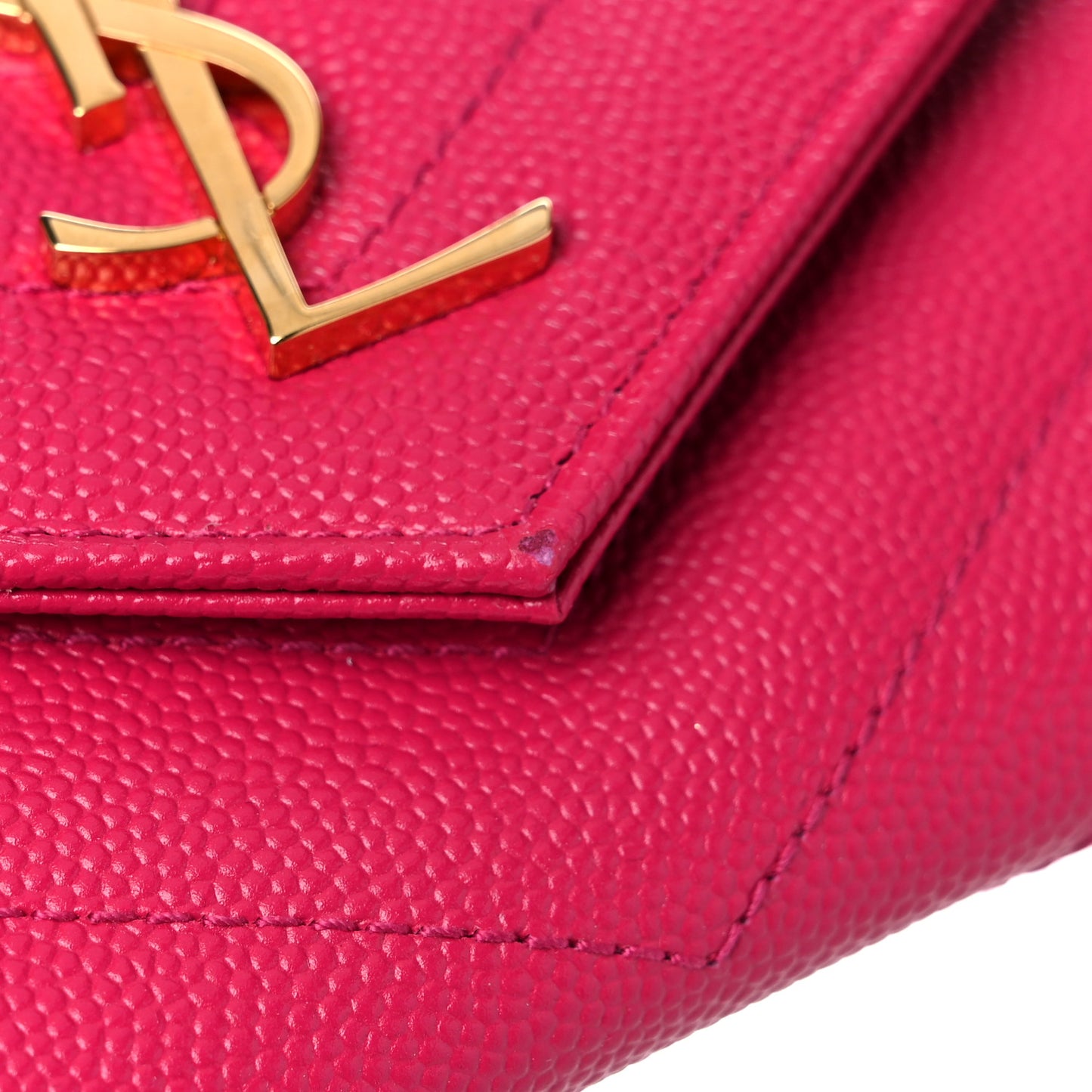 Grain De Poudre Matelasse Chevron Small Monogram Envelope Wallet Bubblegum