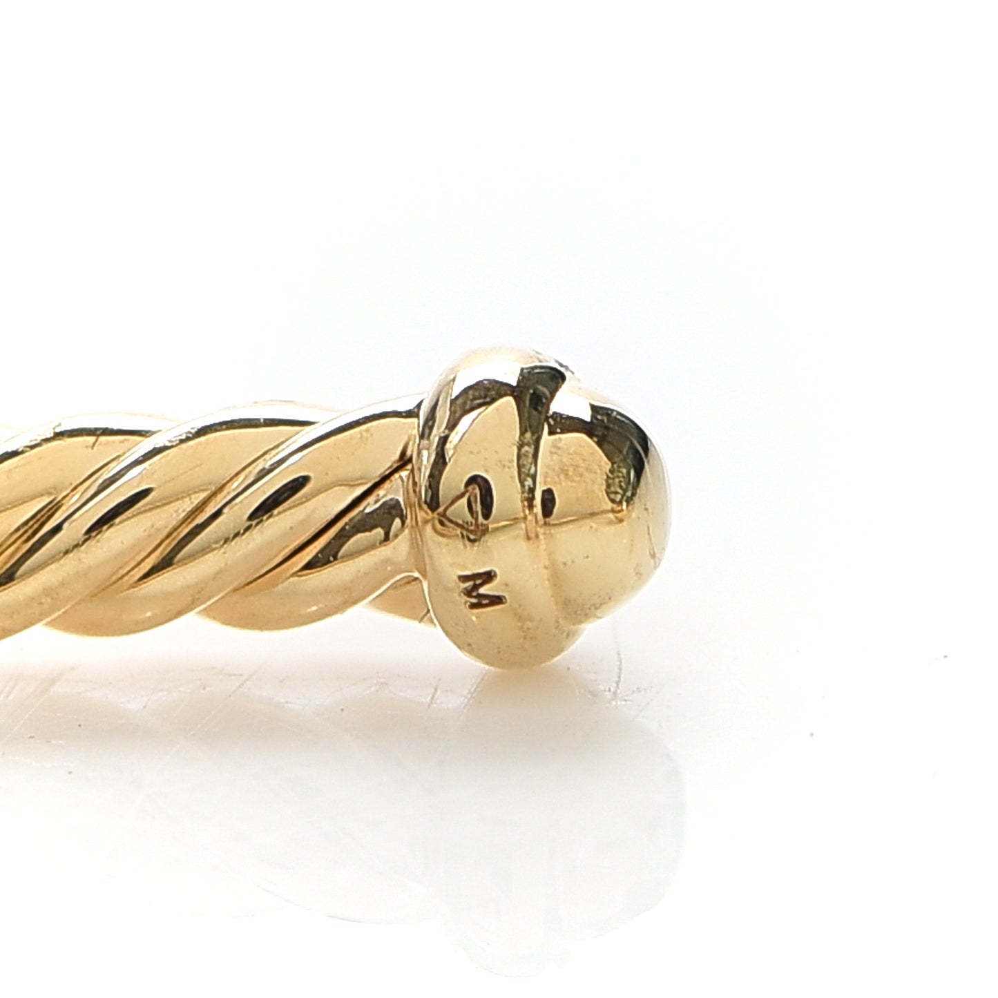 18K Yellow Gold Black Onyx Rio Rondelle Cabled Cuff Bracelet