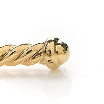 David Yurman 18K Yellow Gold Black Onyx Rio Rondelle Cabled Cuff Bracelet 5 of 5