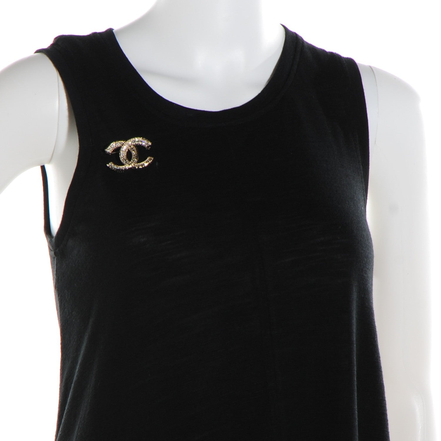 Chanel Crystal CC Brooch Gold 2 of 5