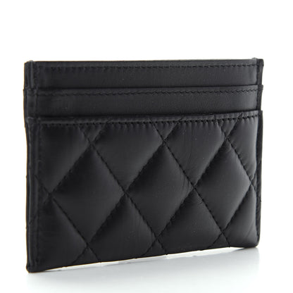 Chanel Aged Calfskin Quilted Lucky Charms Reissue Card Holder Black 3 of 8