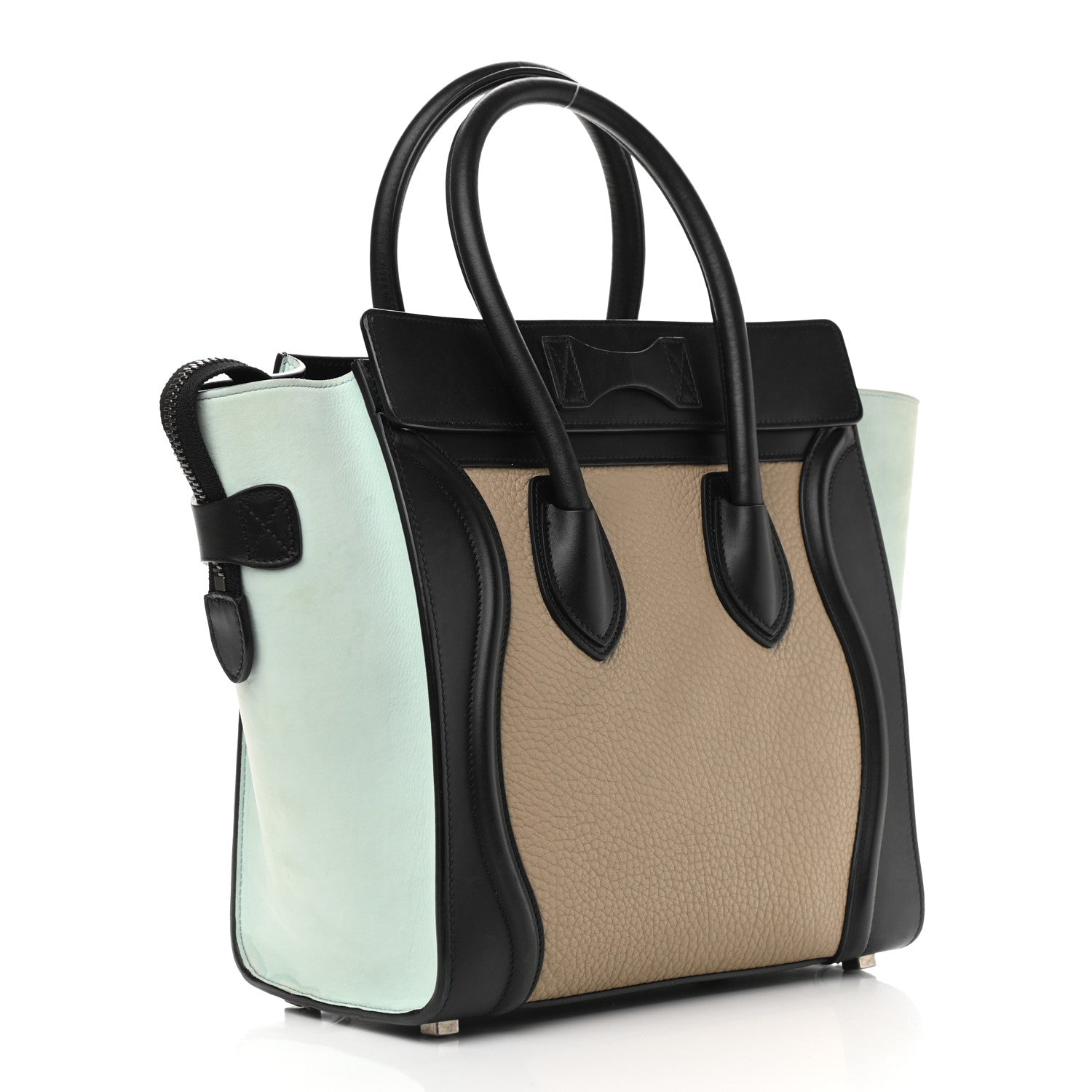 Celine Bullhide Calfskin Nubuck Micro Tri-Color Luggage Beige 3 of 16