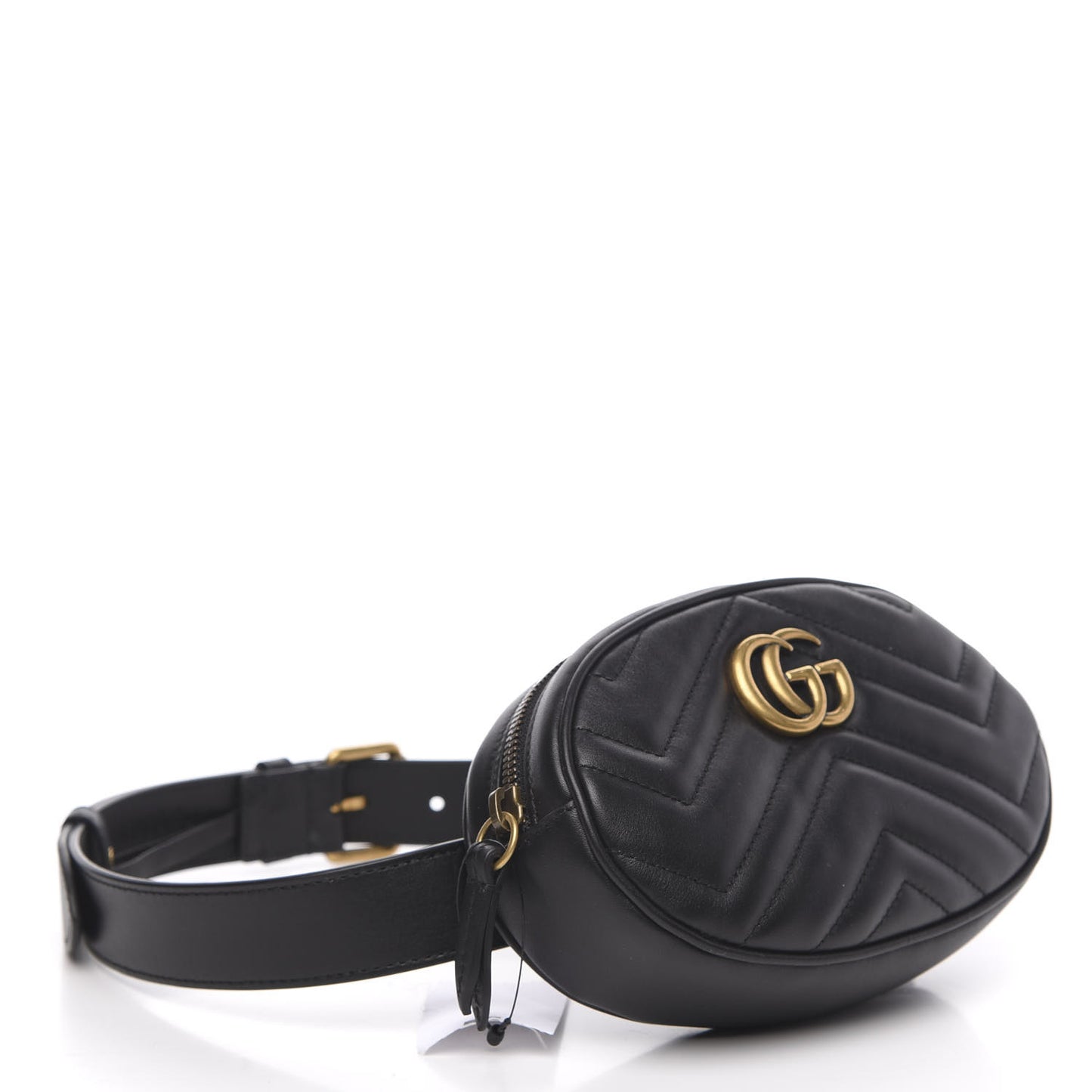 Calfskin Matelasse GG Marmont Belt Bag 75 30 Black