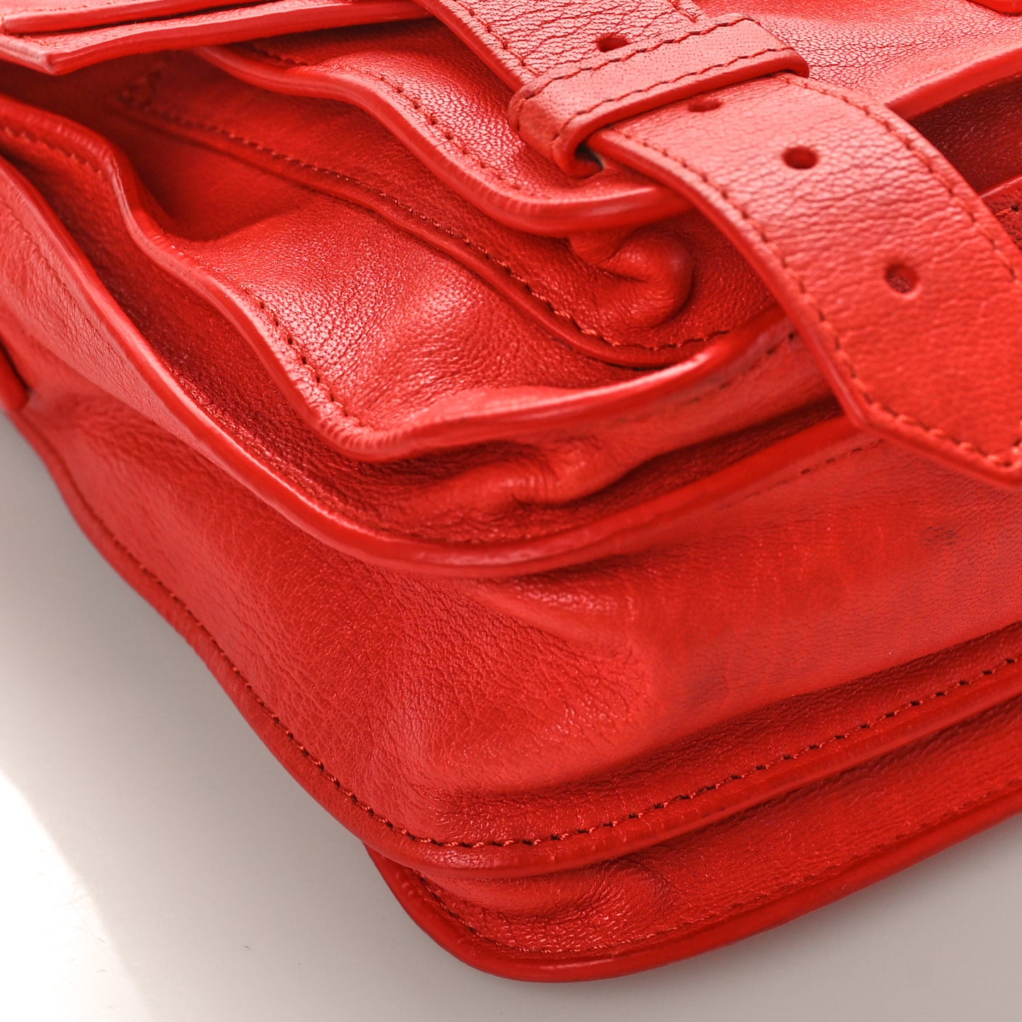 Lambskin PS1 Pouch Messenger Deep Coral