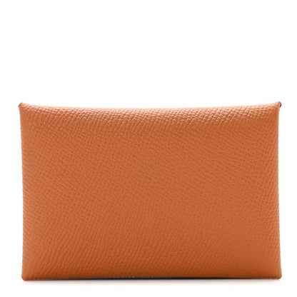Hermes Epsom Calvi Card Case Gold 1 of 6