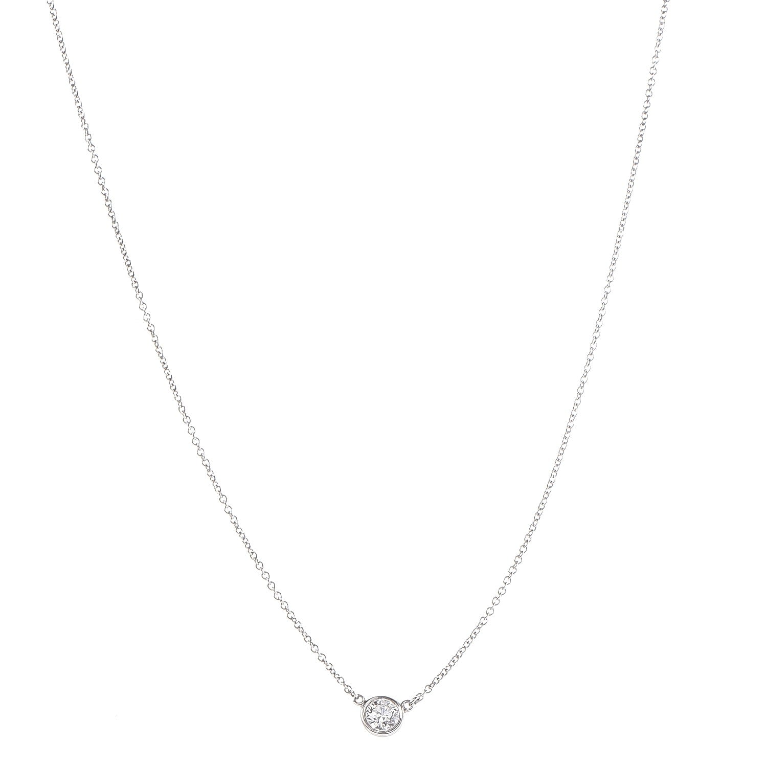 Tiffany Platinum Diamond .29ct Elsa Peretti Diamonds by the Yard Pendant Necklace 1 of 9