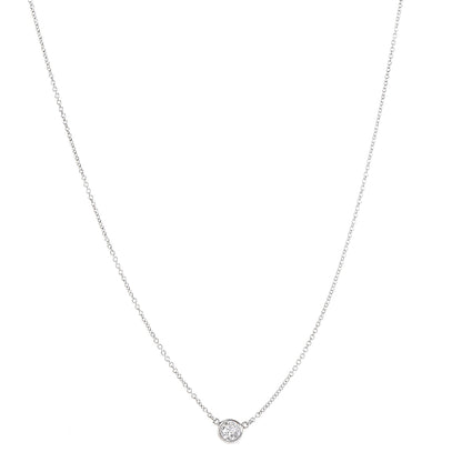 Tiffany Platinum Diamond .29ct Elsa Peretti Diamonds by the Yard Pendant Necklace 1 of 9