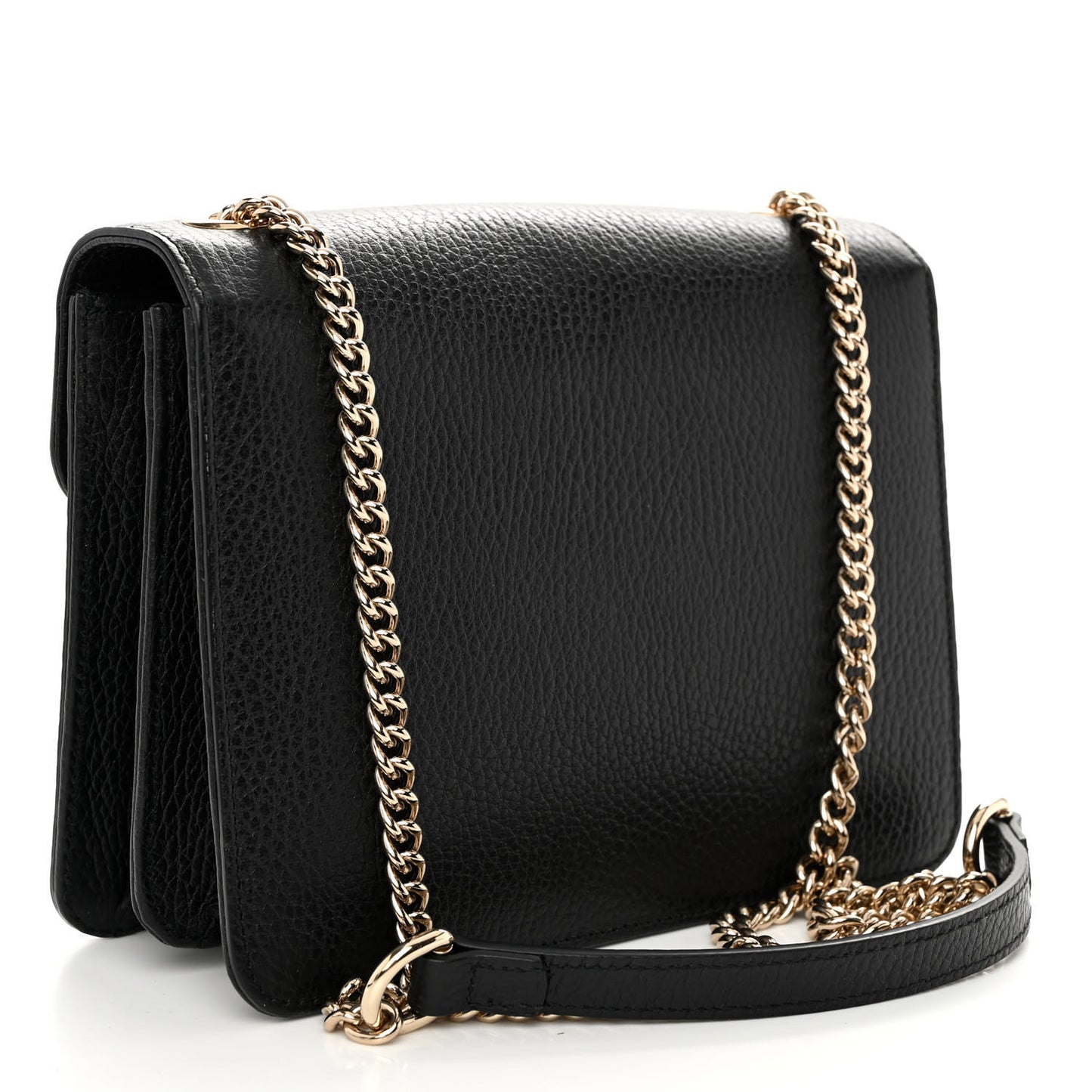 Dollar Calfskin Small Interlocking G Shoulder Bag Black