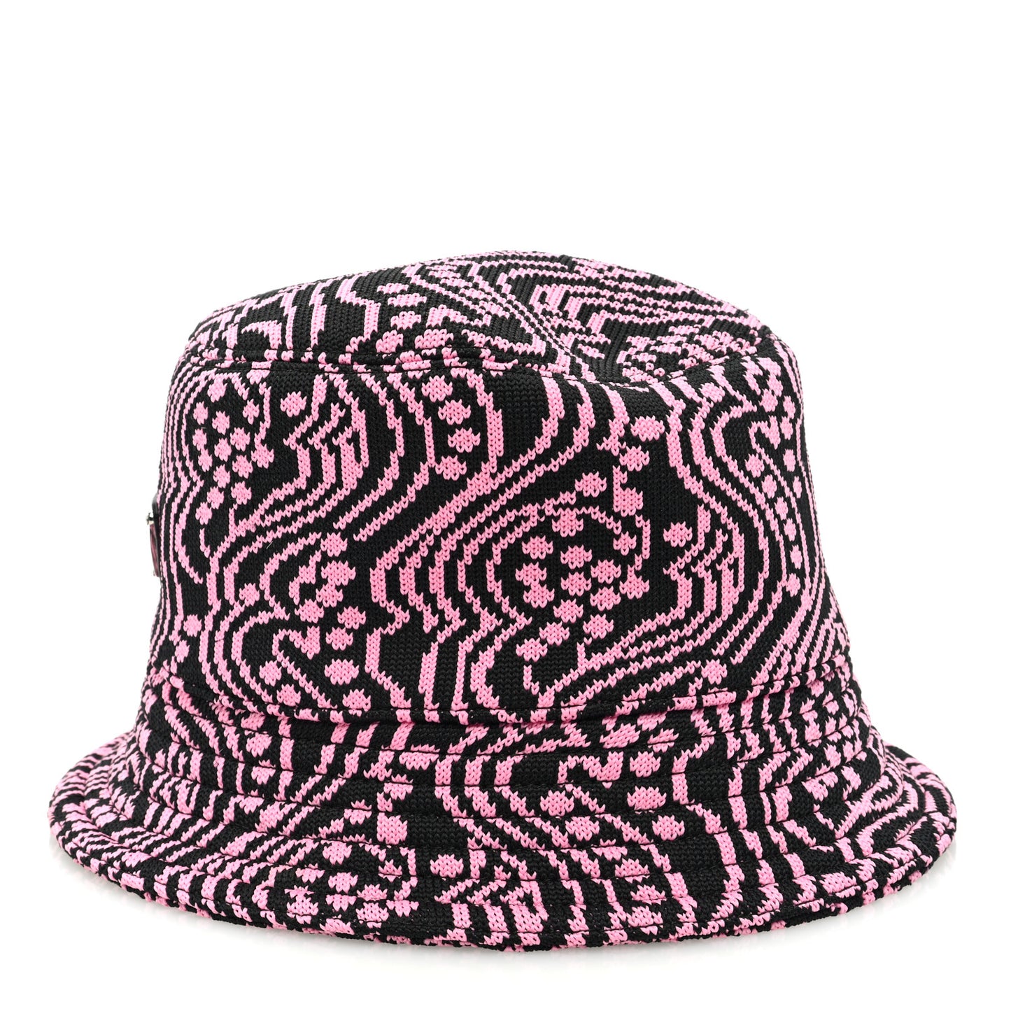 Maglia Jacquard Metal Triangle Logo Womens Bucket Hat M Black Rosa