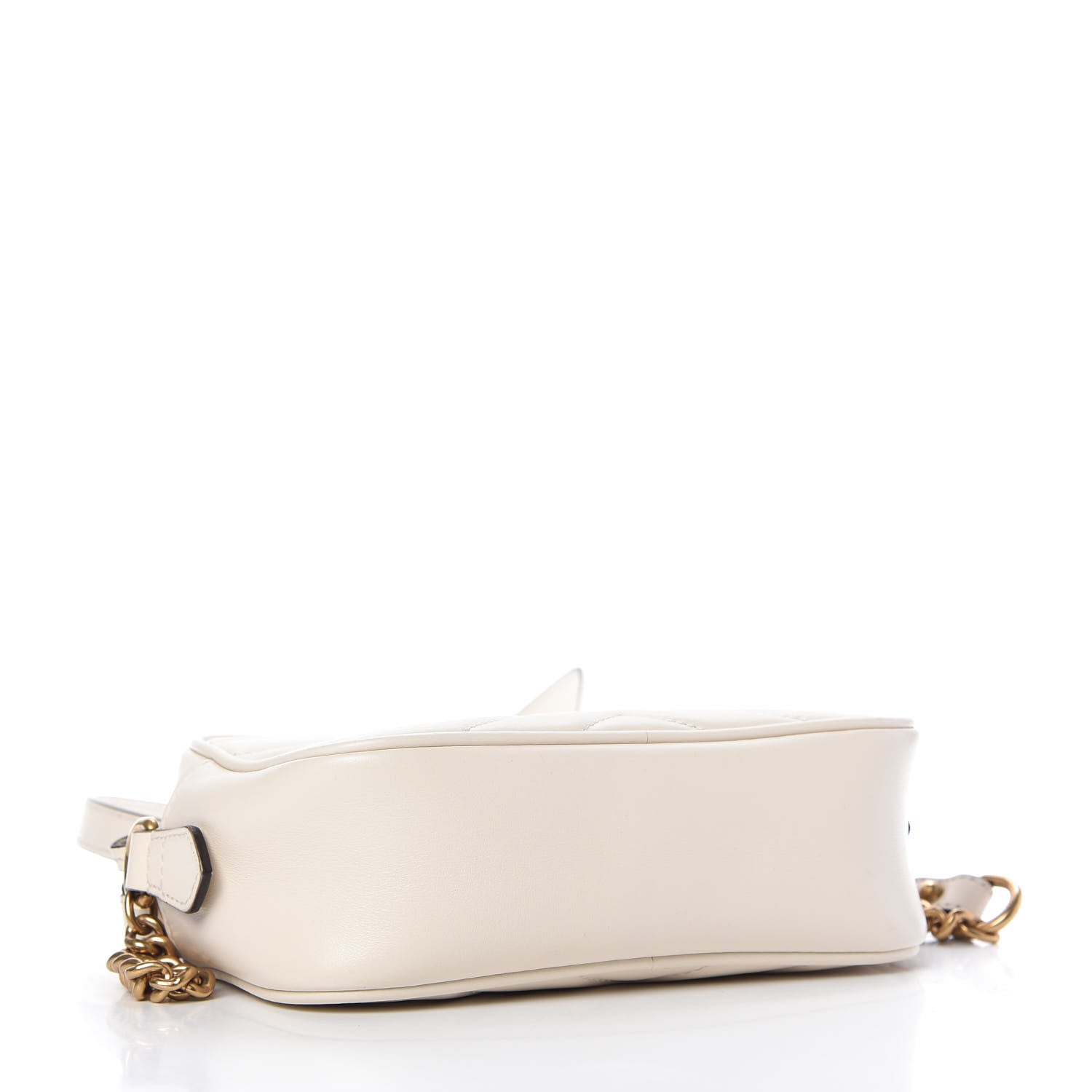 Gucci Calfskin Matelasse Mini GG Marmont Chain Shoulder Bag White 4 of 11