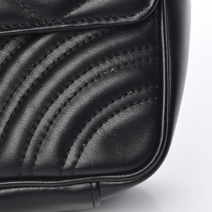 Gucci Calfskin Matelasse Mini GG Marmont Shoulder Bag Black 10 of 10