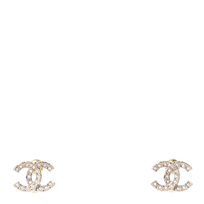 Chanel Crystal CC Earrings Gold 1 of 5