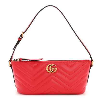 Gucci Calfskin Matelasse Chevron GG Marmont Sling Shoulder Bag Rosso 1 of 11