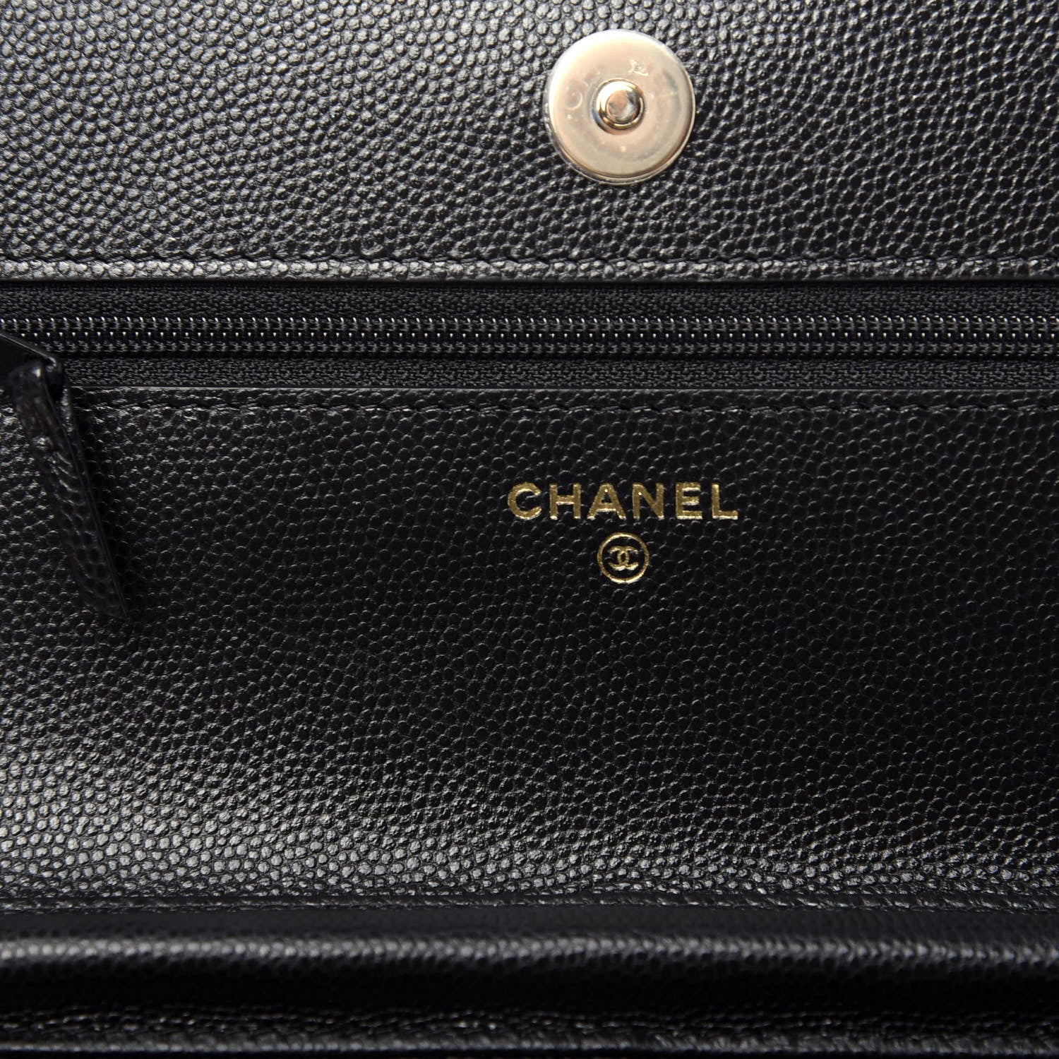 Chanel Caviar Quilted French New Wave Chain CC Wallet On Chain WOC Black 8 of 12