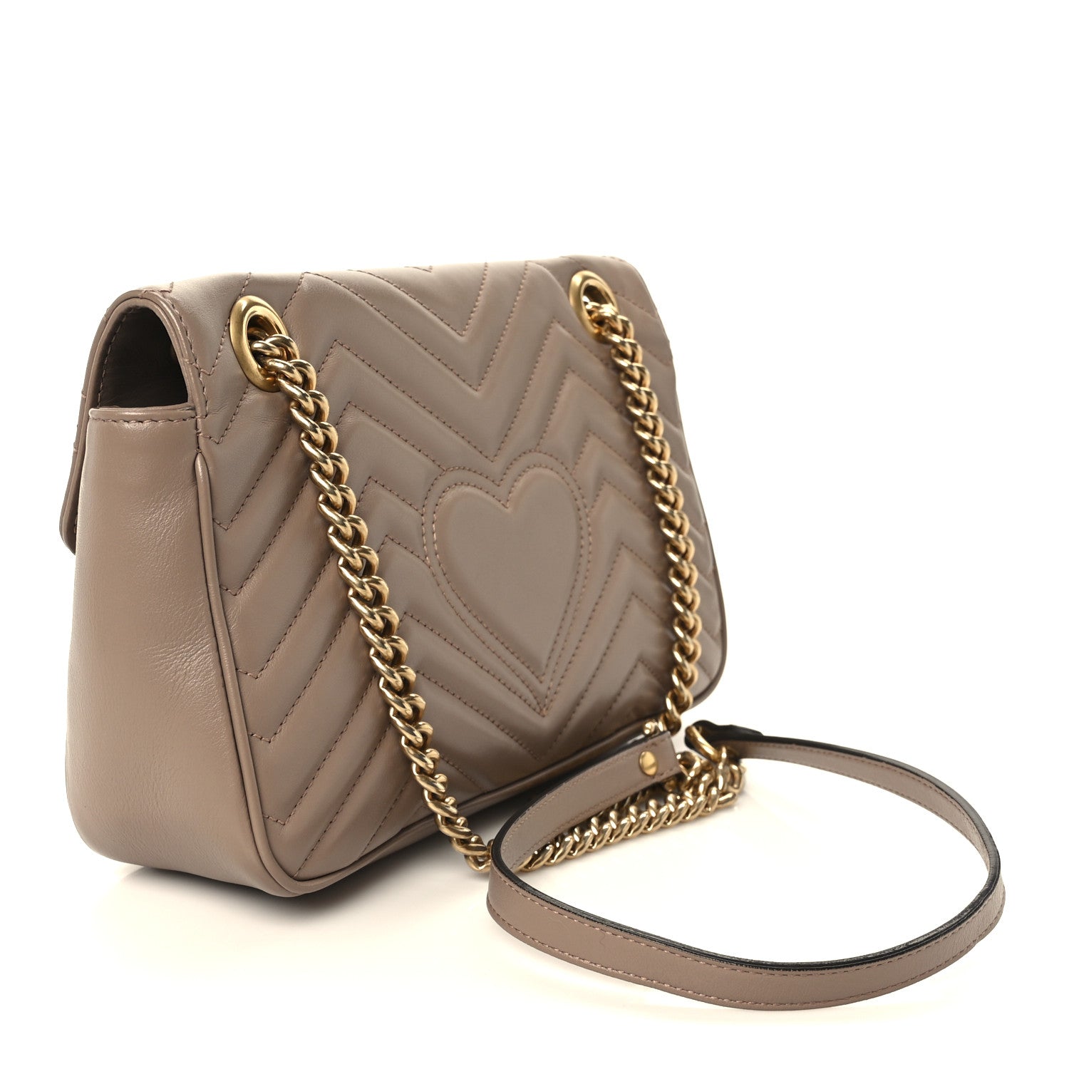 Gucci Calfskin Matelasse Small GG Marmont Shoulder Bag Porcelain Rose 3 of 11