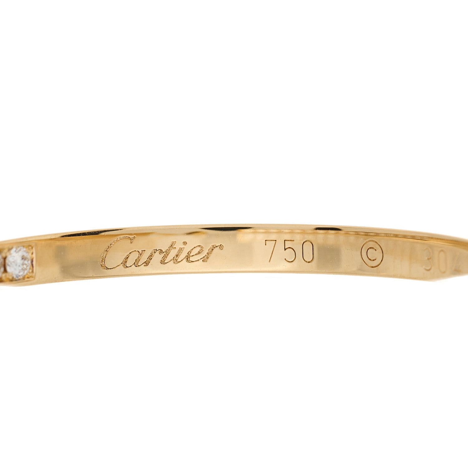 Cartier 18K Yellow Gold Diamond LM Inside Out Hoop Earrings 4 of 5