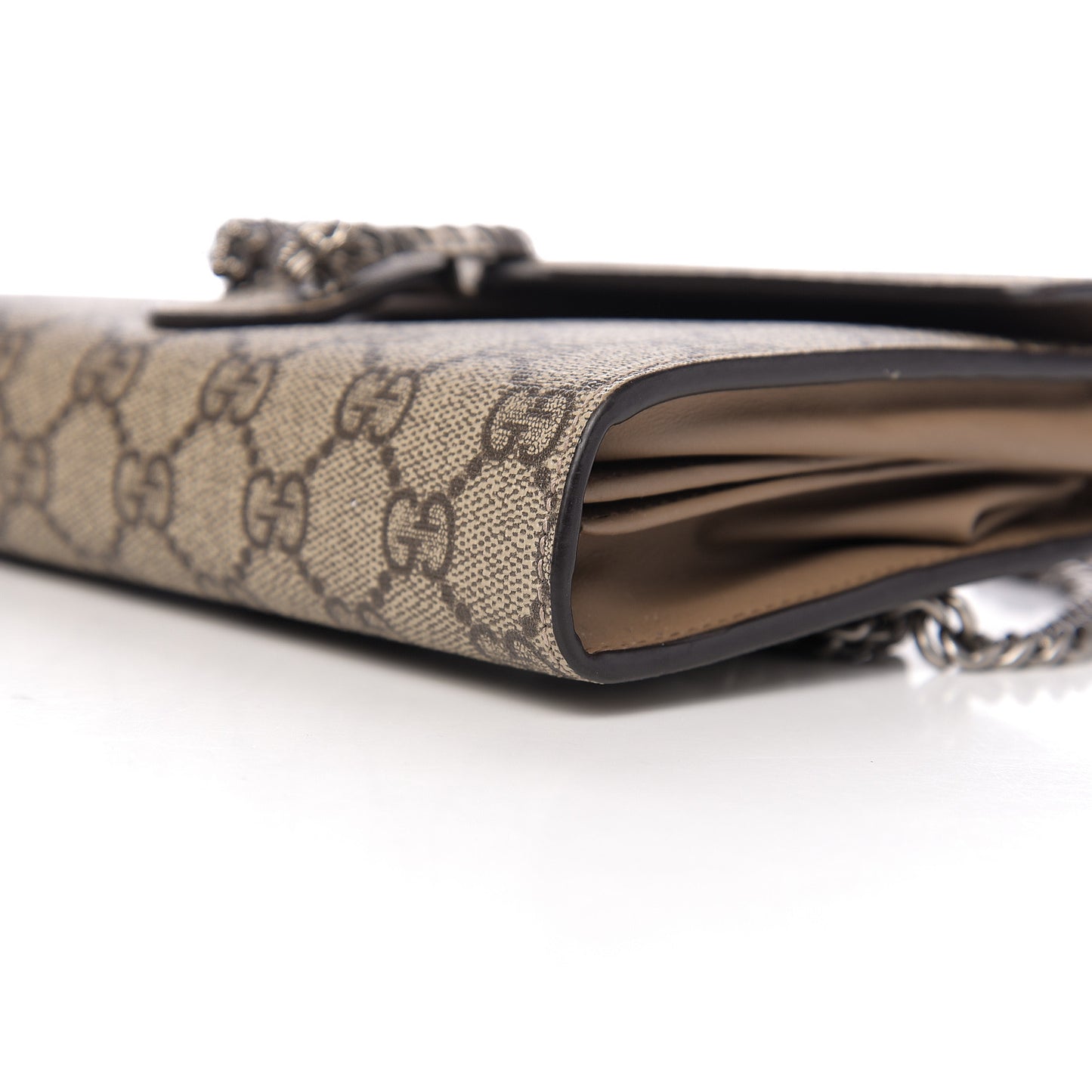 GG Supreme Monogram Mini Dionysus Chain Wallet Beige Taupe