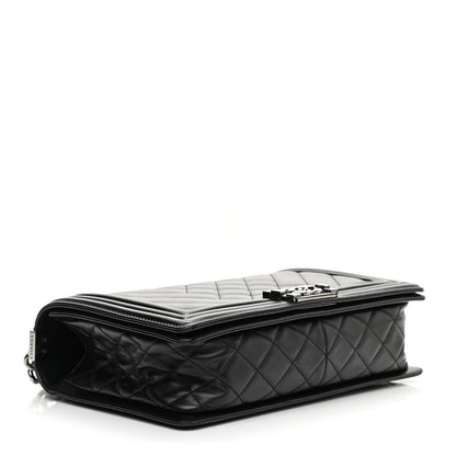 Chanel Calfskin Chevron Quilted Medium Boy Flap Black 5 of 12