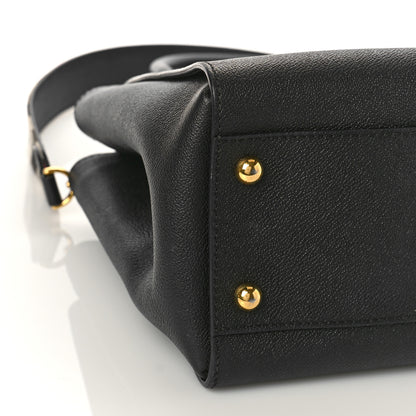 Burberry Soft Grain Calfskin Medium Buckle Tote Black 8 of 9
