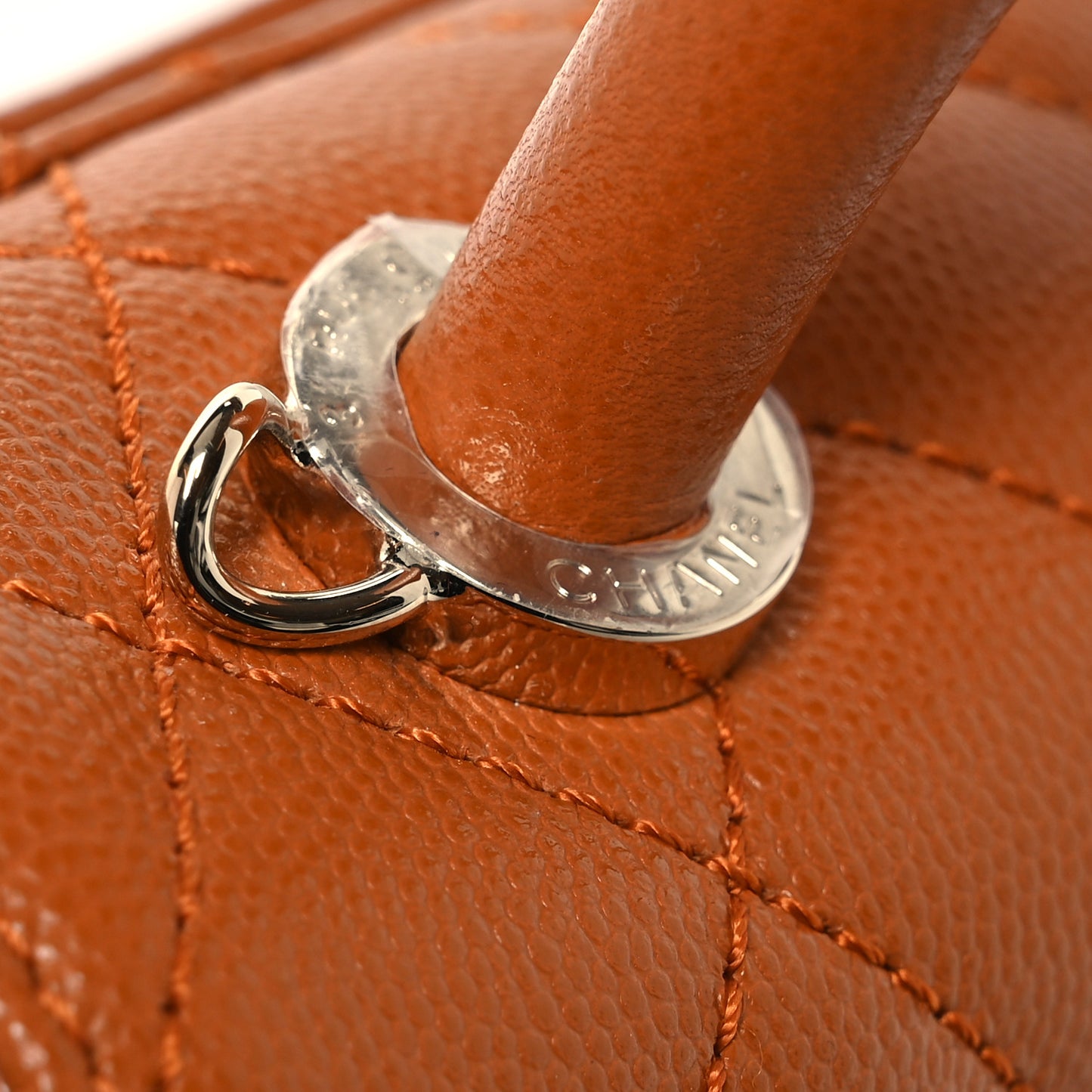 Caviar Quilted Extra Mini Coco Handle Flap Light Brown