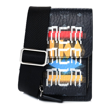MCM Visetos Geo Graffiti Phone Case Crossbody Black 1 of 8