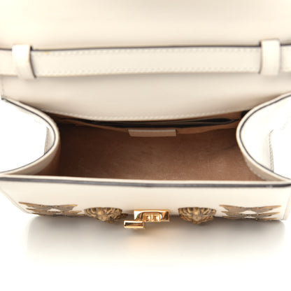 Gucci Calfskin Animal Studs Mini Sylvie Top Handle Bag White 5 of 10