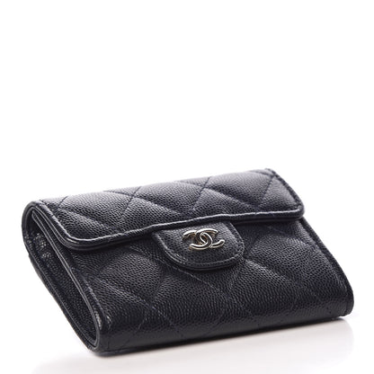 Chanel Caviar Quilted Flap Card Holder Wallet Navy 4 of 9