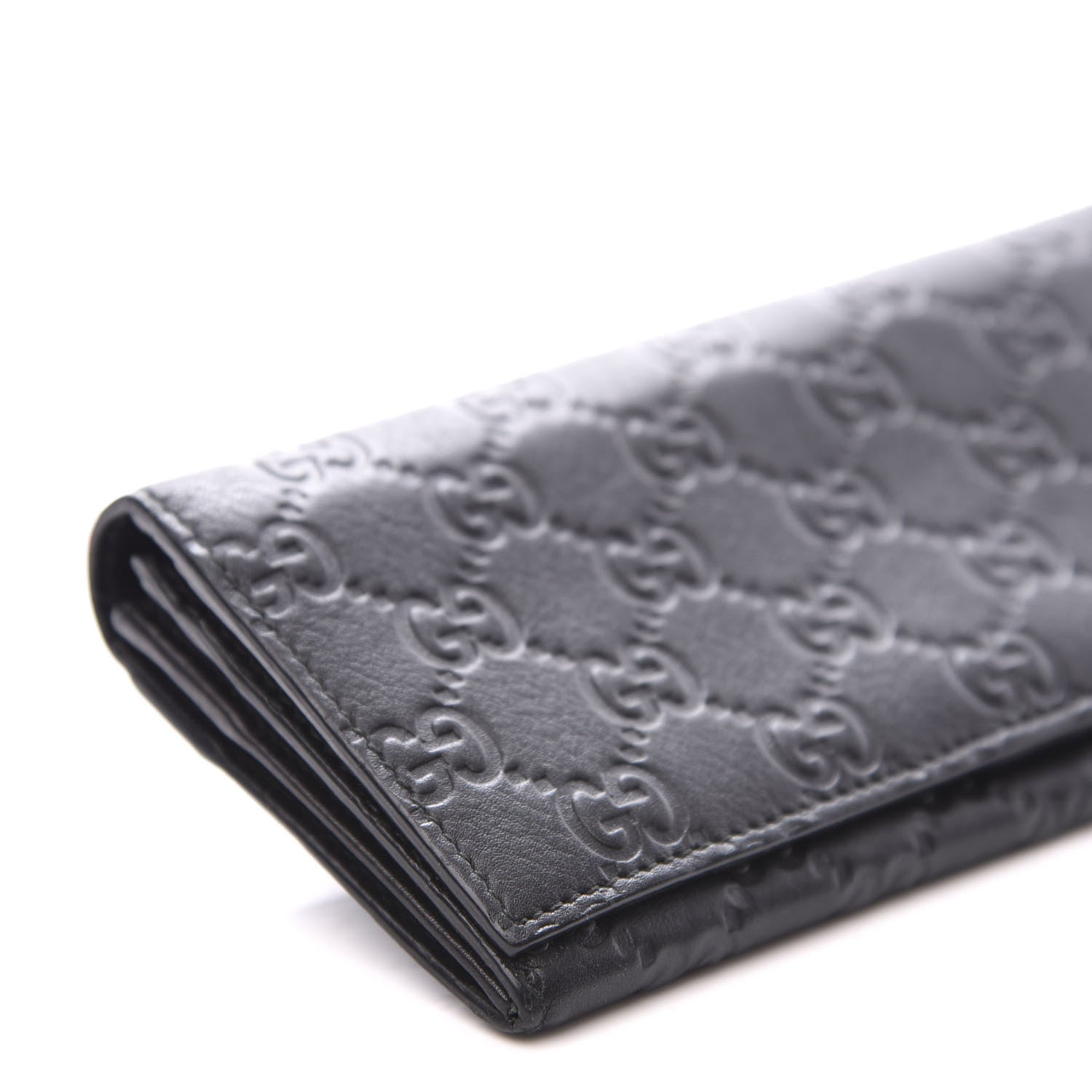 Gucci Guccissima Continental Flap Wallet Black 7 of 8