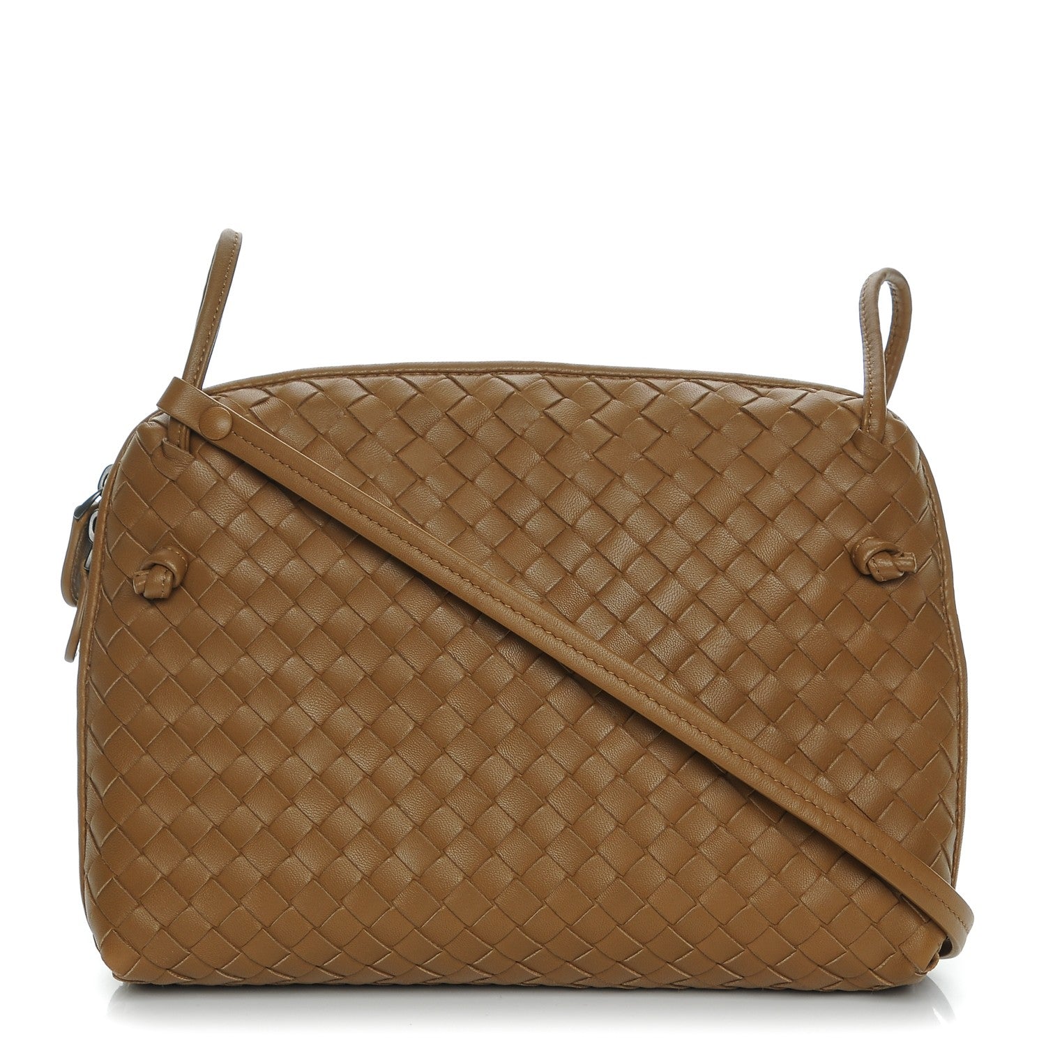 Bottega Veneta Nappa Intrecciato Pillow Crossbody Messenger Camel 1 of 6