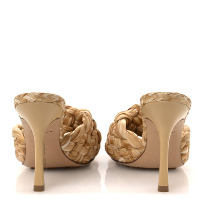 Bottega Veneta Raffia Twisted Intrecciato Stretch Mule Sandals 36 Macadamia 6 of 10