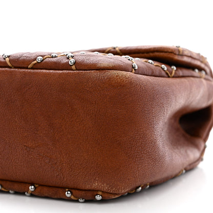 Chanel Washed Lambskin Studded Metal Beauty Flap Brown 10 of 10