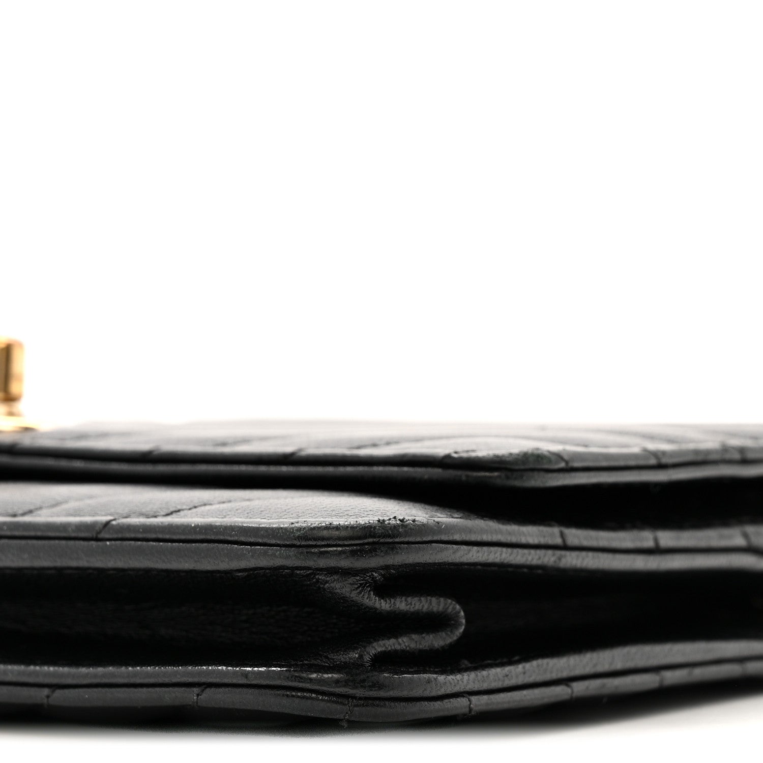 Chanel Lambskin Chevron Quilted Trendy CC Wallet On Chain WOC Black 11 of 15