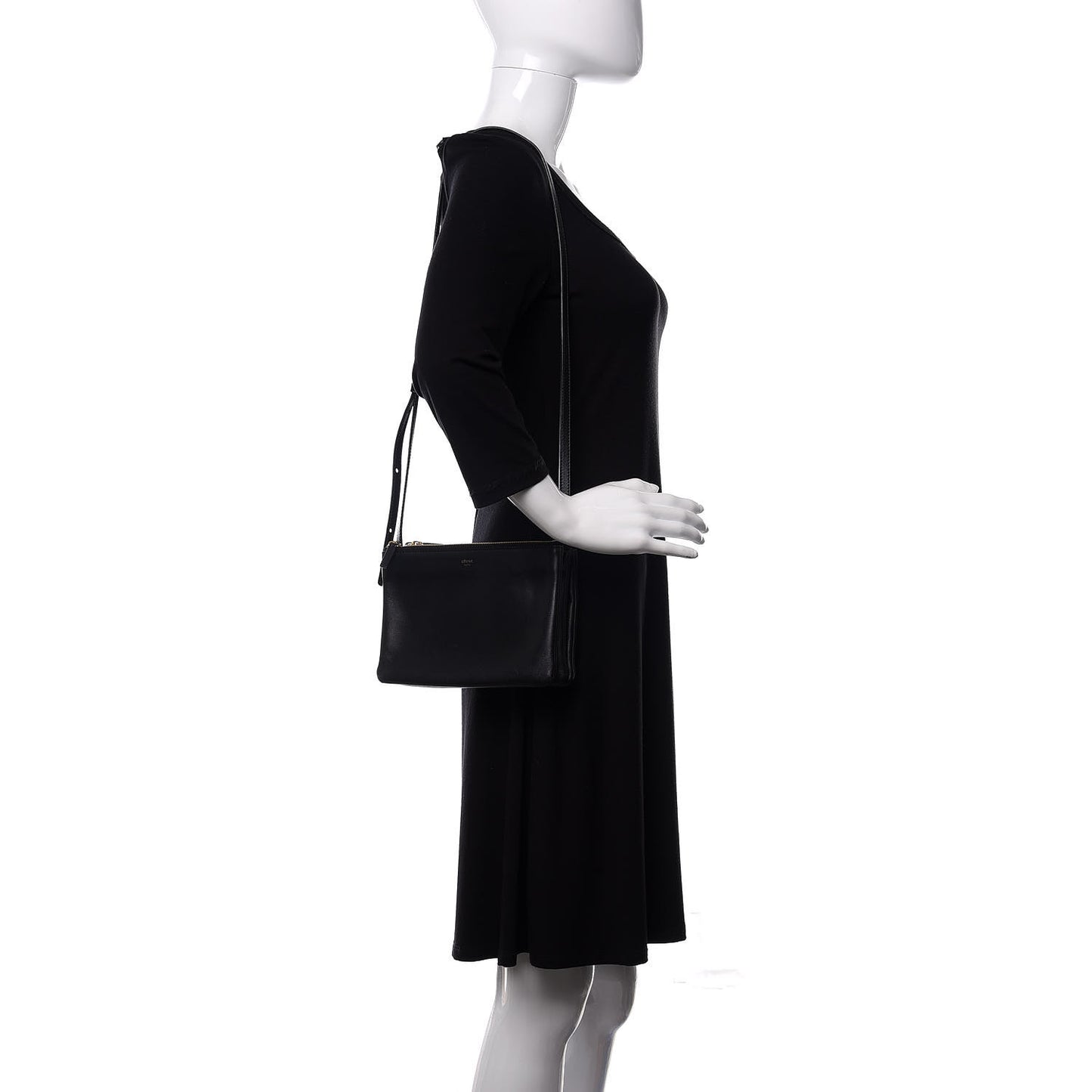 Lambskin Small Trio Crossbody Bag Black
