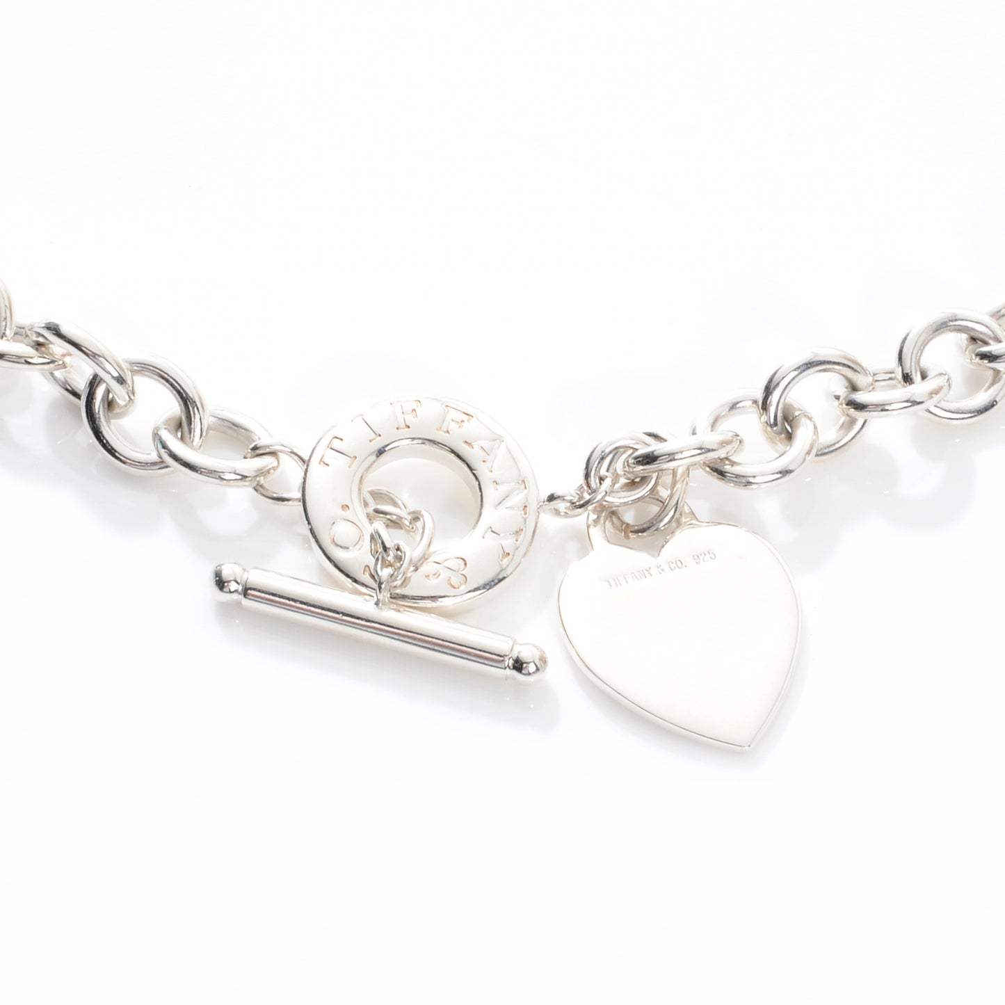 Sterling Silver Heart Tag Toggle Necklace
