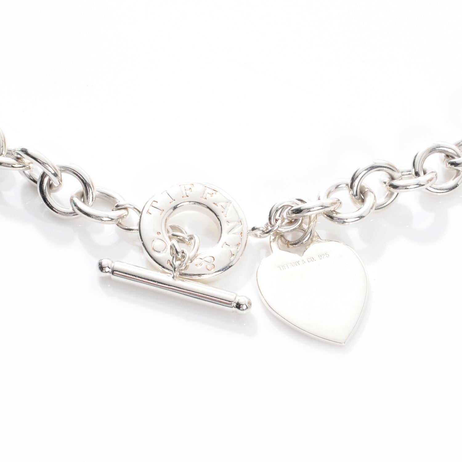 Tiffany Sterling Silver Heart Tag Toggle Necklace 1 of 6